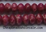 CDE2629 15.5 inches 13*18mm rondelle dyed sea sediment jasper beads