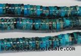 CDE276 15.5 inches 2*8mm heishi dyed sea sediment jasper beads