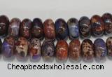 CDE371 15.5 inches 6*10mm rondelle dyed sea sediment jasper beads