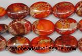 CDE531 15.5 inches 12*16mm oval dyed sea sediment jasper beads