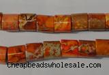 CDE737 15.5 inches 8*8mm tube dyed sea sediment jasper beads