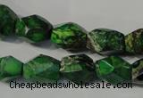 CDE963 15.5 inches 10*14mm faceted nuggets dyed sea sediment jasper beads