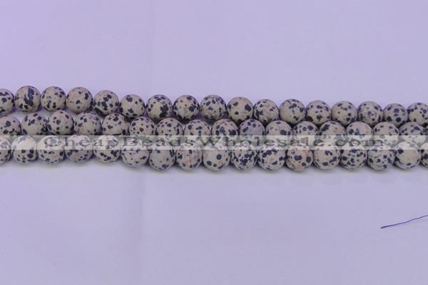 CDM80 15.5 inches 4mm round matte dalmatian jasper beads