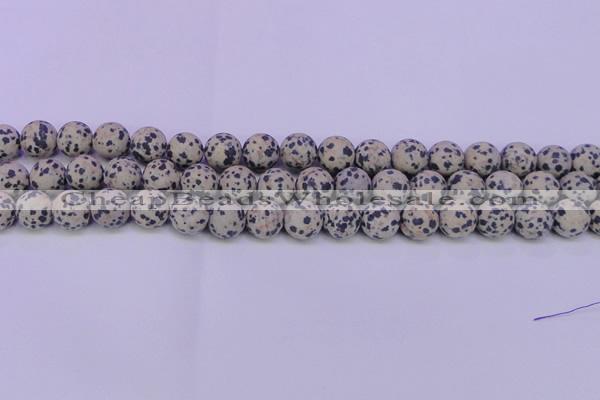 CDM83 15.5 inches 10mm round matte dalmatian jasper beads
