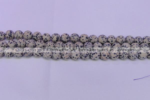 CDM84 15.5 inches 12mm round matte dalmatian jasper beads
