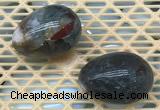 CDN360 35*50mm egg-shaped blood jasper decorations wholesale
