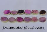 CDQ503 20*30mm - 22*30mm oval druzy quartz beads wholesale