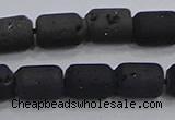 CDQ615 8 inches 6*8mm drum druzy quartz beads wholesale