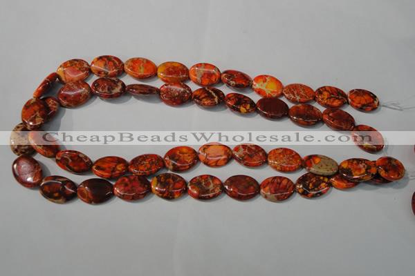 CDT751 15.5 inches 13*18mm oval dyed aqua terra jasper beads