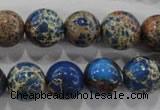CDT815 15.5 inches 12mm round dyed aqua terra jasper beads wholesale