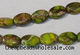 CDT939 15.5 inches 8*12mm oval dyed aqua terra jasper beads