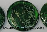 CDT977 15.5 inches 45mm flat round dyed aqua terra jasper beads