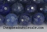 CDU325 15.5 inches 10mm faceted round blue dumortierite beads