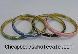 CEB111 6mm width gold plated alloy with enamel bangles wholesale