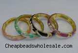CEB59 9mm width gold plated alloy with enamel bangles wholesale
