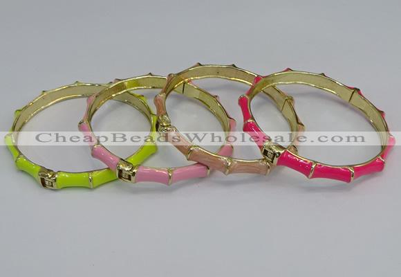 CEB65 6mm width gold plated alloy with enamel bangles wholesale