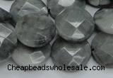 CEE38 15.5 inches 20mm faceted coin eagle eye jasper beads wholesale