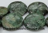 CEM04 15.5 inches 30mm flat round emerald gemstone beads wholesale