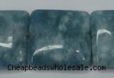 CEQ168 15.5 inches 30*30mm square blue sponge quartz beads