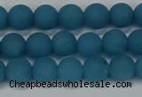 CEQ266 15.5 inches 6mm round matte blue sponge quartz beads