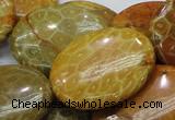 CFA50 15.5 inches 30*40mm oval yellow chrysanthemum agate beads