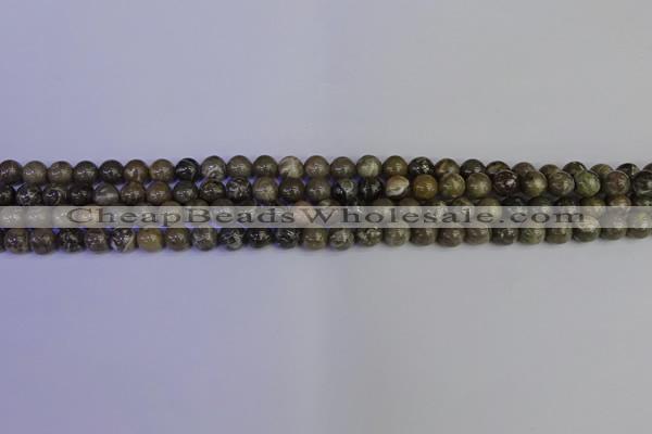 CFC210 15.5 inches 4mm round grey fossil coral beads wholesale