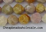CFC237 15.5 inches 8mm faceted nuggets fossil coral beads