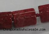 CFG1110 15.5 inches 17*22mm carved tube agate gemstone beads