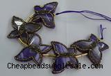 CFG1202 7.5 inches 35*45mm carved butterfly agate gemstone beads