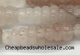 CFG1527 15.5 inches 10*35mm carved teardrop pink quartz beads