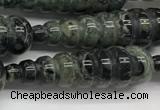 CFG1532 15.5 inches 10*35mm carved teardrop kambaba jasper beads