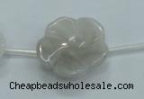 CFG16 15.5 inches 24mm carved flower natural crazy lace agate beads