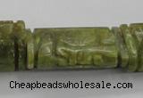 CFG224 15.5 inches 20*38mm carved flat column Korean jade beads