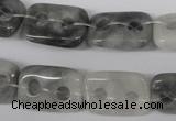 CFG324 15.5 inches 15*20mm carved rectangle eagle eye jasper beads