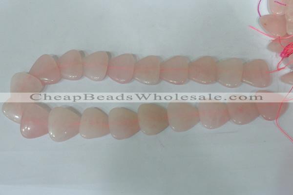 CFG539 15.5 inches 25*25mm carved triangle rose quartz beads
