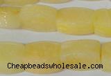 CFG547 15.5 inches 15*20mm carved brick yellow jade beads