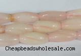 CFG553 15.5 inches 8*20mm carved rice rose quartz beads