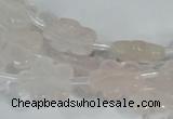 CFG651 15.5 inches 15mm carved flower rose quartz beads