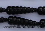 CFG761 15.5 inches 10*35mm carved teardrop black agate beads