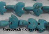 CFG773 15.5 inches 10*15mm carved animal synthetic turquoise beads
