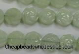 CFG883 15.5 inches 12mm carved flower New jade gemstone beads