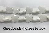 CFG972 15.5 inches 30*33mm carved butterfly white porcelain beads