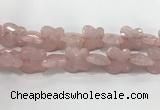 CFG973 15.5 inches 30*33mm carved butterfly rose quartz beads