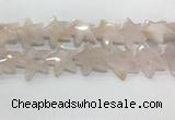 CFG983 15.5 inches 33*33mm carved star rose quartz beads
