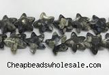 CFG985 15.5 inches 33*33mm carved star grey opal gemstone beads