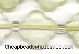 CFG991 15 inches 16mm - 17mm carved flower lemon quartz beads