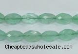 CFL102 15.5 inches 8*12mm faceted rice natural green fluorite beads