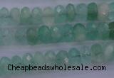 CFL112 15.5 inches 5*10mm faceted rondelle green fluorite beads