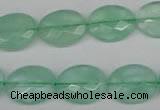 CFL125 15.5 inches 12*16mm faceted oval green fluorite beads