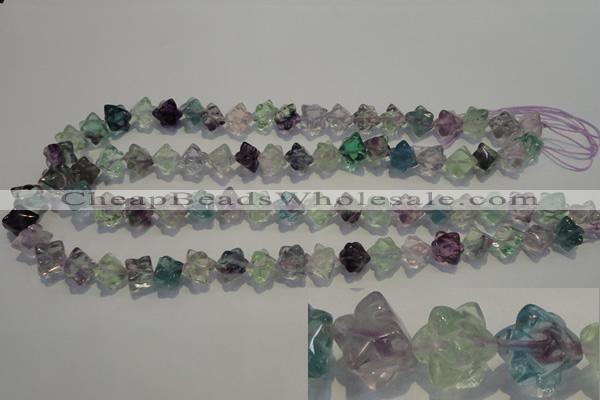 CFL481 15.5 inches 8*8mm carved cube natural fluorite beads